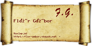 Flór Gábor névjegykártya